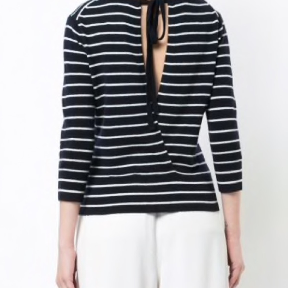 Vince Stripe Cashmere tie back Sweater - Picture 2 of 6
